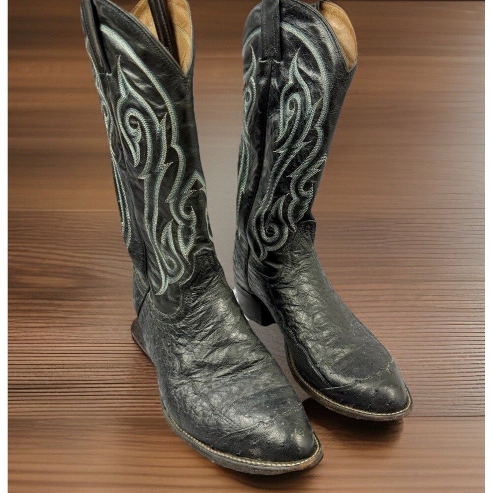 Vintage Exotic Tony Lama El Rey Genuine Ostrich Western Cowboy  Boots Men’s 9 D